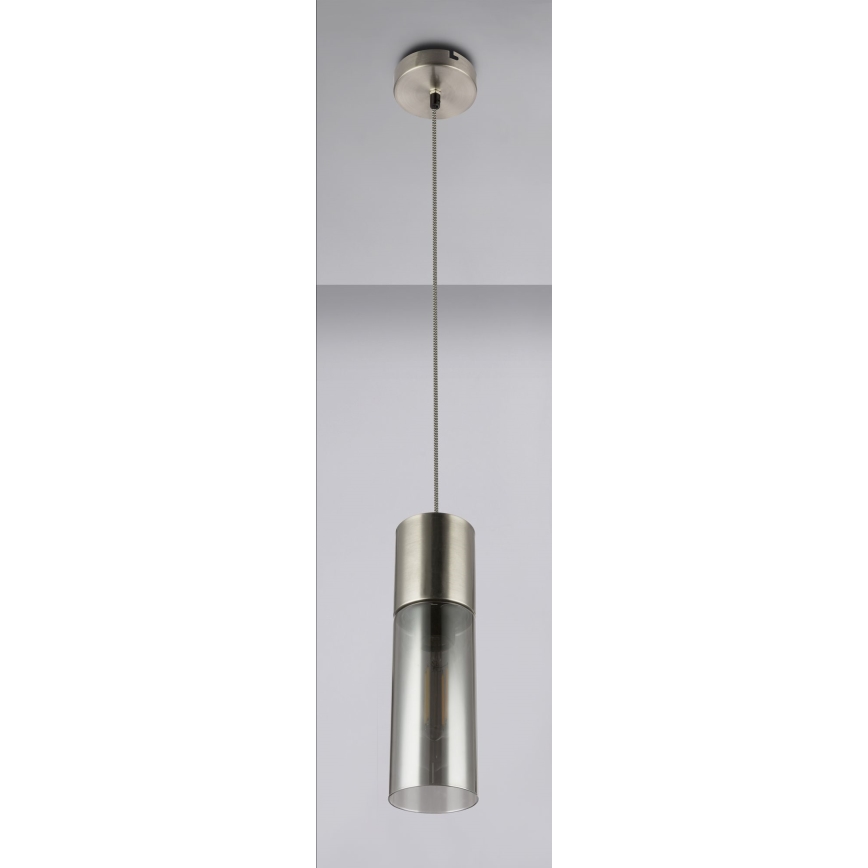 Globo - Chandelier on a string 1xE27/25W/230V d. 10,5 cm matte chrome