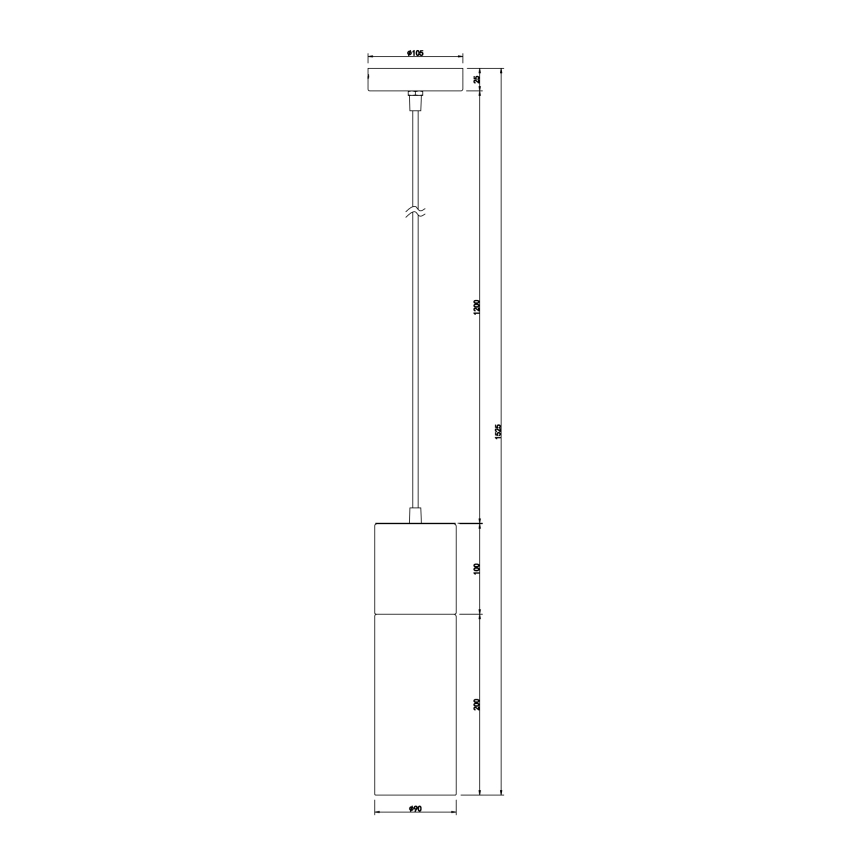 Globo - Chandelier on a string 1xE27/25W/230V d. 10,5 cm matte chrome