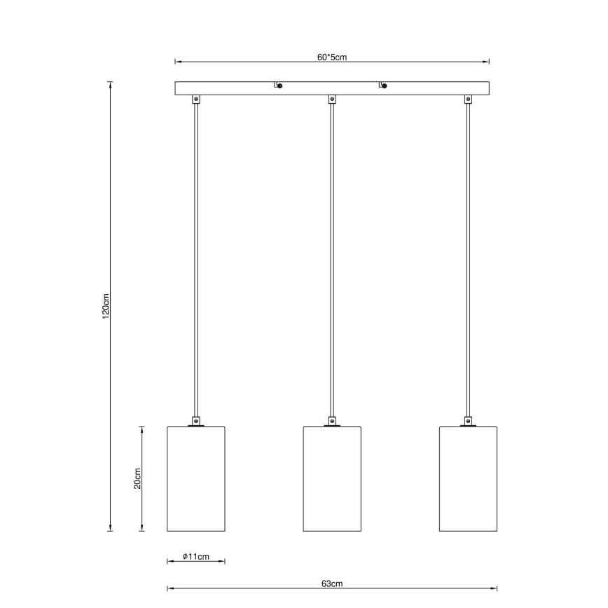 Globo - Chandelier on a string 3xE14/25W/230V black