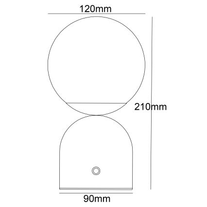 Globo - LED Dimmable touch table lamp LED/2,5W/3,7V 2700/4000/65000K 1800 mAh USB black