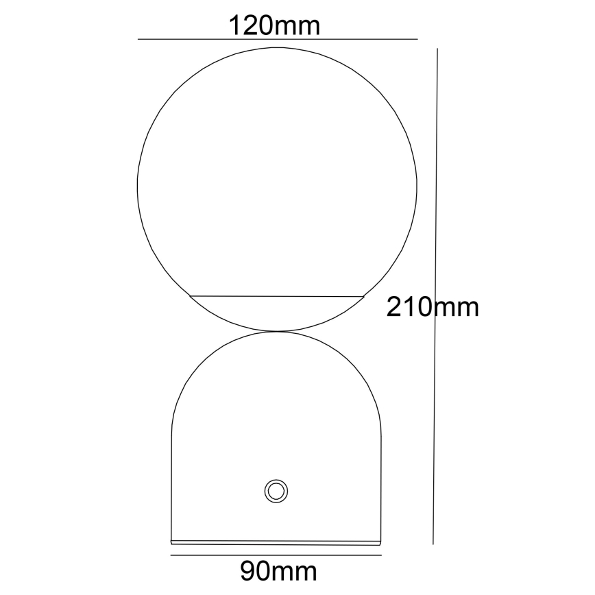 Globo - LED Dimmable touch table lamp LED/2,5W/3,7V 2700/4000/65000K 1800 mAh USB black