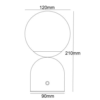 Globo - LED Dimmable touch table lamp LED/2,5W/3,7V 2700/4000/6500K 1800 mAh USB white