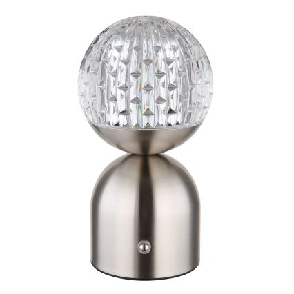 Globo - LED Dimmable touch table lamp LED/2,5W/3,7V 2700/4000/6500K 1800 mAh USB matte chrome