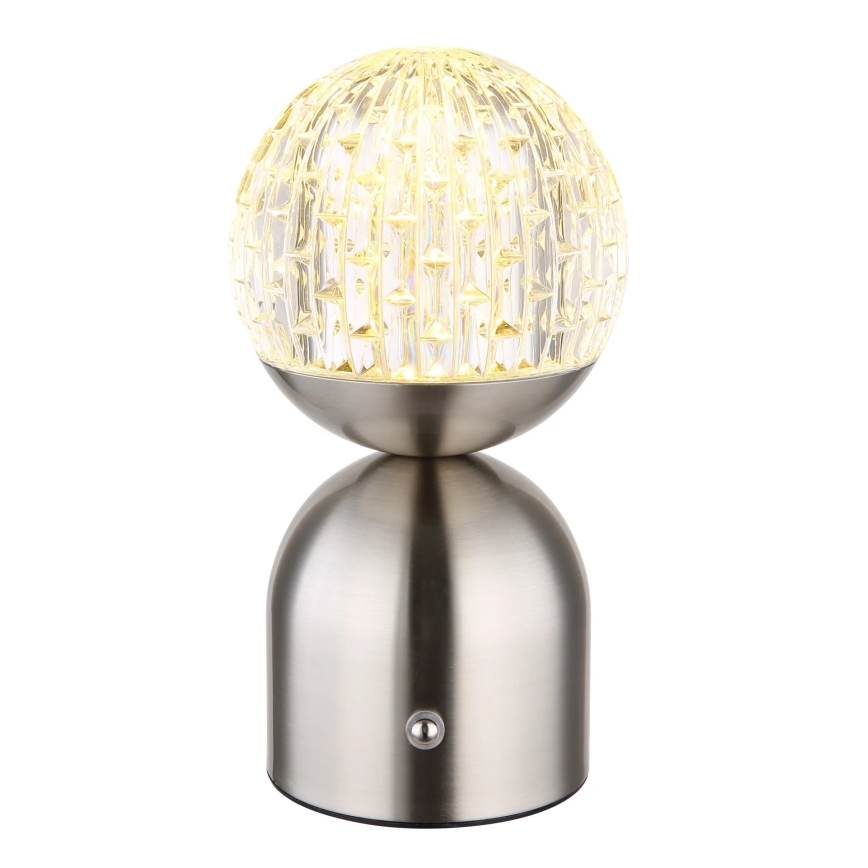 Globo - LED Dimmable touch table lamp LED/2,5W/3,7V 2700/4000/6500K 1800 mAh USB matte chrome