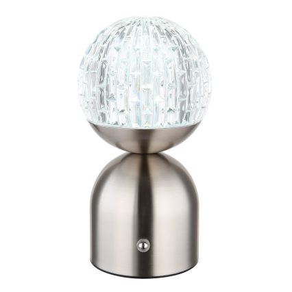 Globo - LED Dimmable touch table lamp LED/2,5W/3,7V 2700/4000/6500K 1800 mAh USB matte chrome