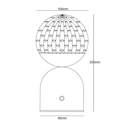 Globo - LED Dimmable touch table lamp LED/2,5W/3,7V 2700/4000/6500K 1800 mAh USB black