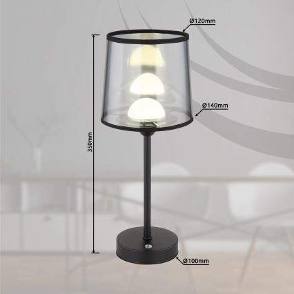 Globo - LED Dimmable rechargeable touch table lamp LED/2,5W/3,7V 2700/4000/6500K 1800 mAh black