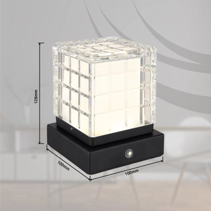 Globo - LED Dimmable touch table lamp LED/2,5W/3,7V 2700K/4000K/6500K 1800 mAh USB black