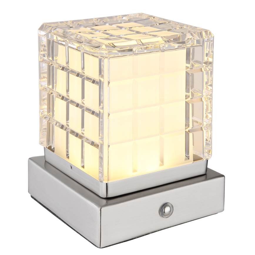 Globo - LED Dimmable touch table lamp LED/2,5W/3,7V 2700K/4000K/6500K 1800 mAh USB matte chrome