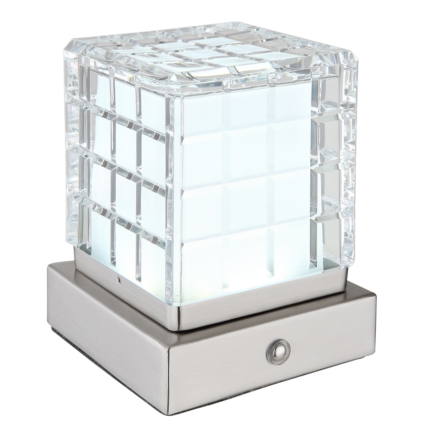 Globo - LED Dimmable touch table lamp LED/2,5W/3,7V 2700K/4000K/6500K 1800 mAh USB matte chrome