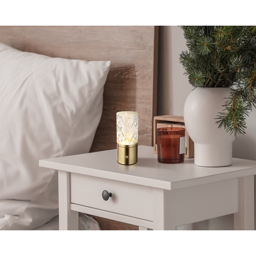 Globo - LED Dimmable touch table lamp LED/2,5W/3,7V 2700K/4000K/6500K 1800 mAh USB gold
