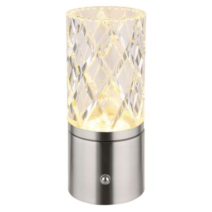 Globo - LED Dimmable touch table lamp LED/2,5W/3,7V 2700K/4000K/6500K 1800 mAh USB matte chrome
