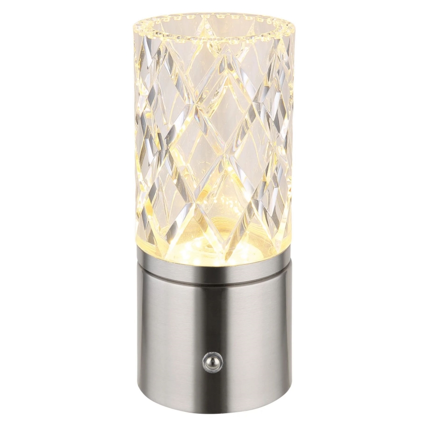 Globo - LED Dimmable touch table lamp LED/2,5W/3,7V 2700K/4000K/6500K 1800 mAh USB matte chrome