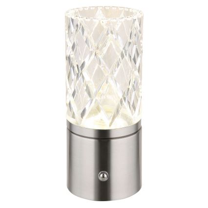 Globo - LED Dimmable touch table lamp LED/2,5W/3,7V 2700K/4000K/6500K 1800 mAh USB matte chrome