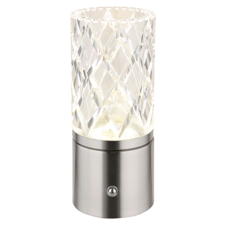 Globo - LED Dimmable touch table lamp LED/2,5W/3,7V 2700K/4000K/6500K 1800 mAh USB matte chrome
