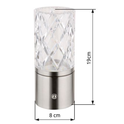 Globo - LED Dimmable touch table lamp LED/2,5W/3,7V 2700K/4000K/6500K 1800 mAh USB matte chrome