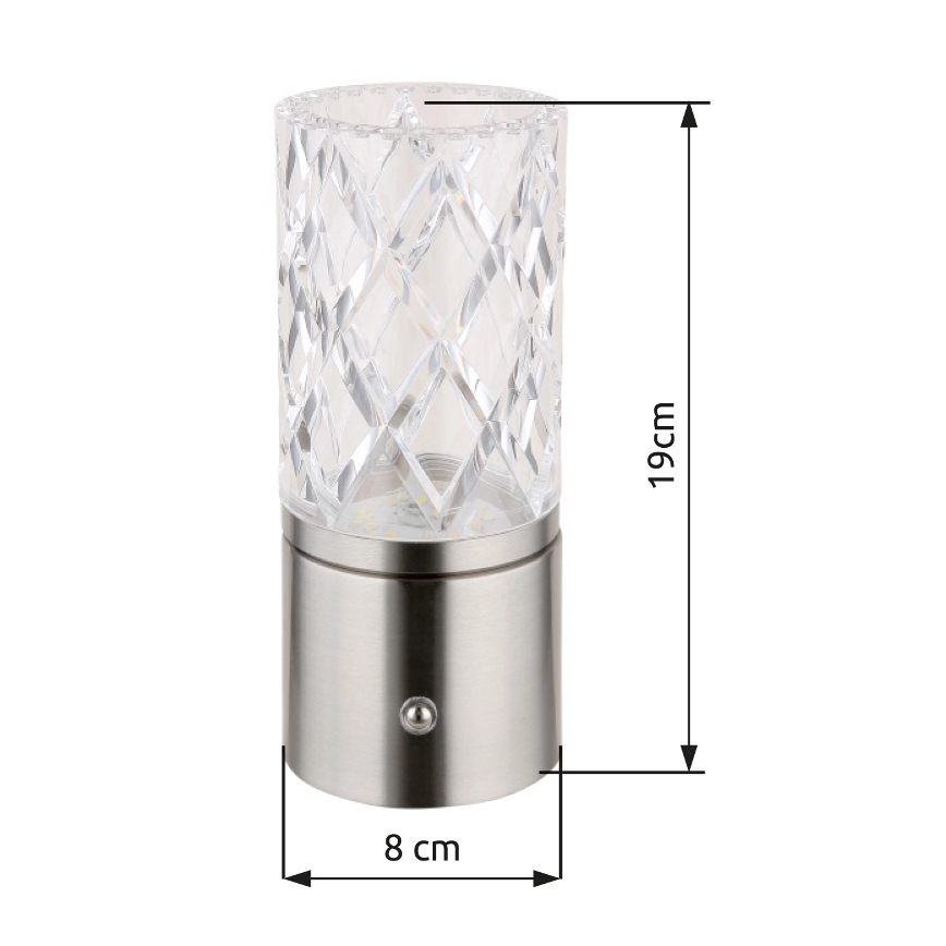 Globo - LED Dimmable touch table lamp LED/2,5W/3,7V 2700K/4000K/6500K 1800 mAh USB matte chrome