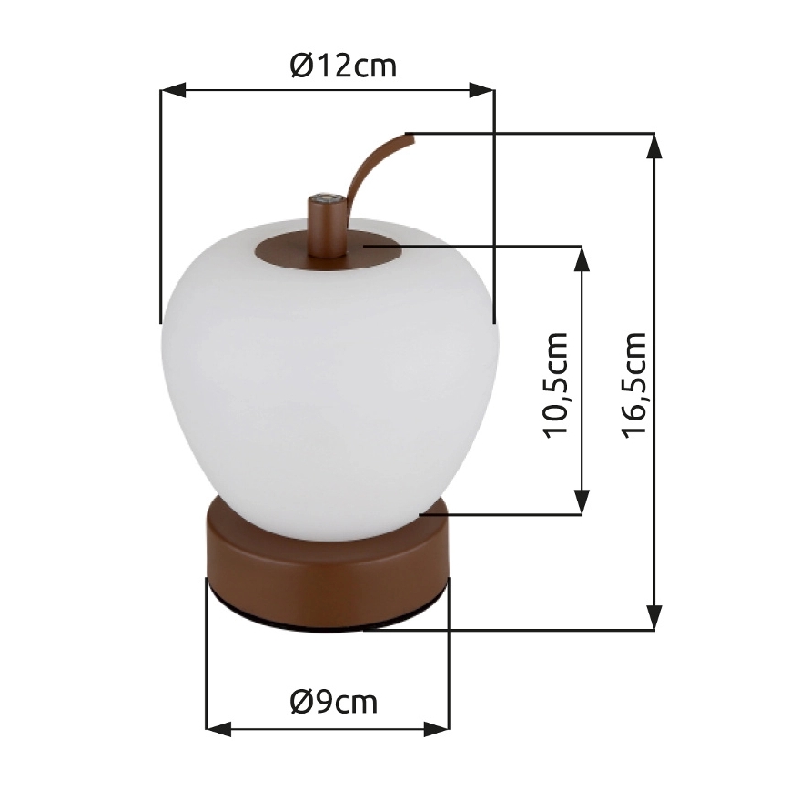 Globo - LED Dimmable touch table lamp LED/2W/3,7V 2700K/4000K/6500K 1200 mAh USB brown