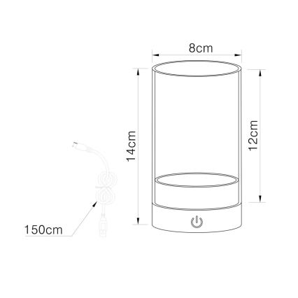 Globo - LED Outdoor dimmable rechargeable touch table lamp LED/2W/3,7V 2700/4000/6500K 1200mAh IP44 beige
