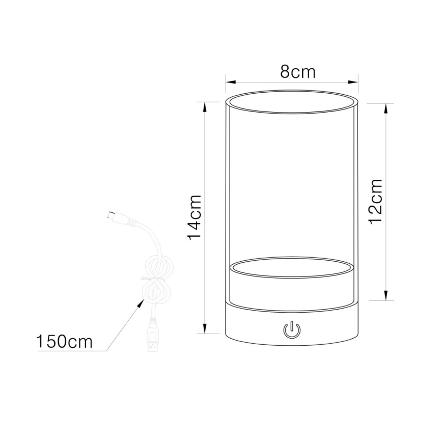 Globo - LED Outdoor dimmable rechargeable touch table lamp LED/2W/3,7V 2700/4000/6500K 1200mAh IP44 beige