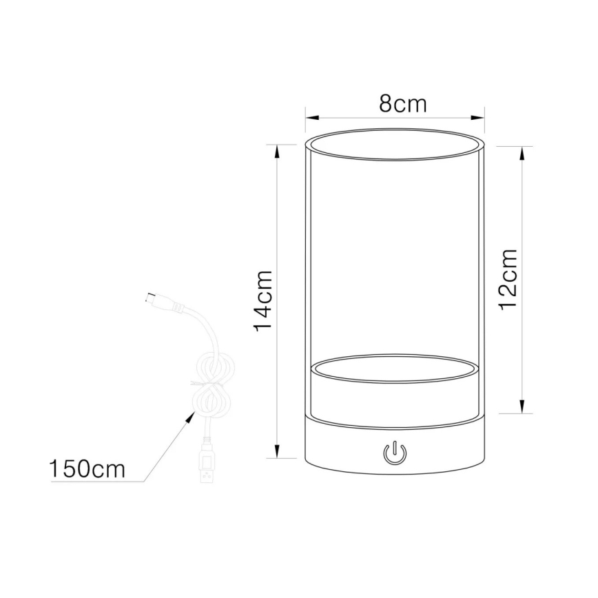 Globo - LED Outdoor dimmable rechargeable touch table lamp LED/2W/3,7V 2700/4000/6500K 1200mAh IP44 brown