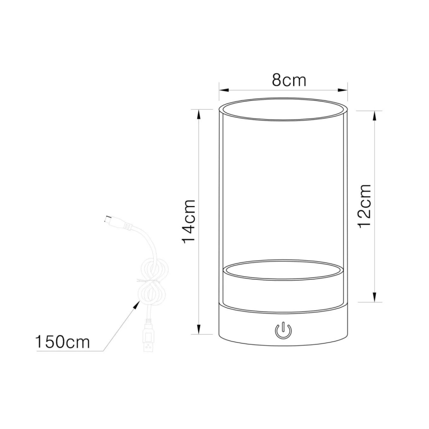 Globo - LED Outdoor dimmable rechargeable touch table lamp LED/2W/3,7V 2700/4000/6500K 1200mAh IP44 grey