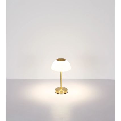 Globo - LED Dimmable rechargeable table lamp LED/2,5W/5V 1800mAh 2700K/4000K/6500K brass