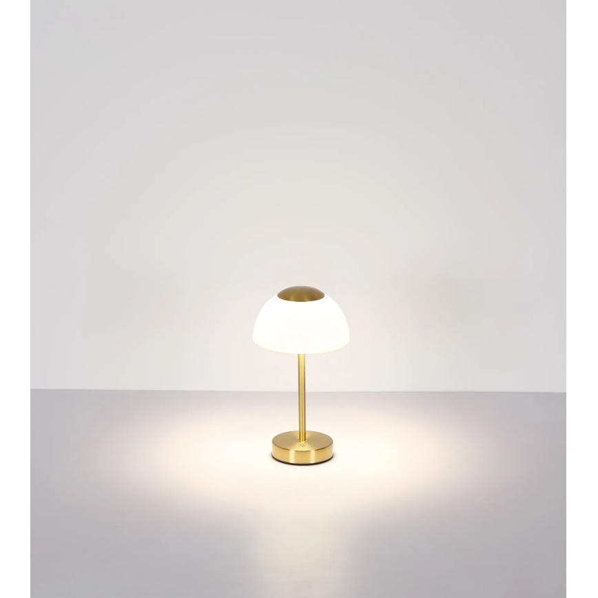 Globo - LED Dimmable rechargeable table lamp LED/2,5W/5V 1800mAh 2700K/4000K/6500K brass