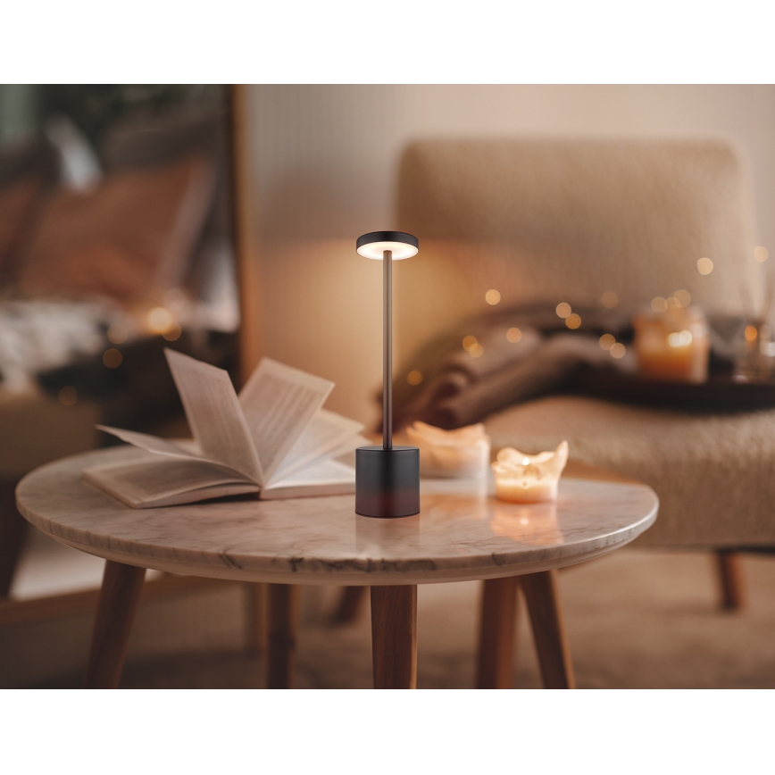 Globo - LED Dimmable touch table lamp LED/1,2W/3,7V 2000K/3500K/7000K 1200 mAh USB black