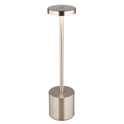 Globo - LED Dimmable touch table lamp LED/1,2W/3,7V 2000K/3500K/7000K 1200 mAh USB matte chrome