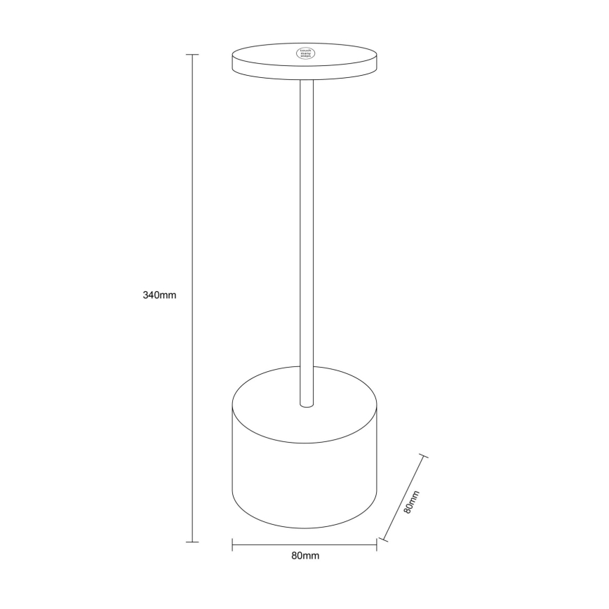 Globo - LED Dimmable touch table lamp LED/1,2W/3,7V 2000K/3500K/7000K 1200 mAh USB white
