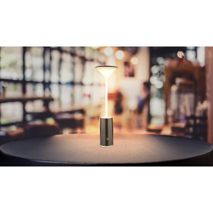 Globo - LED Dimmable rechargeable touch table lamp LED/1,2W/3,7V 3000K 1500mAh black