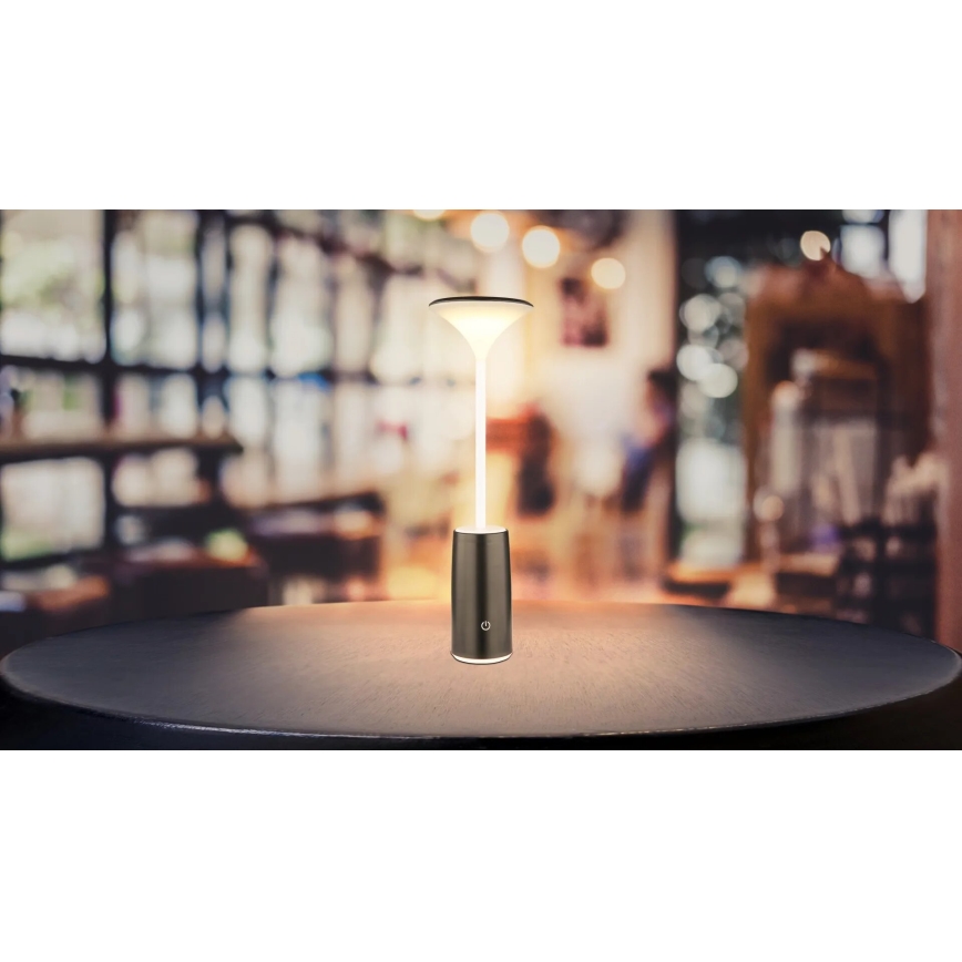 Globo - LED Dimmable rechargeable touch table lamp LED/1,2W/3,7V 3000K 1500mAh black