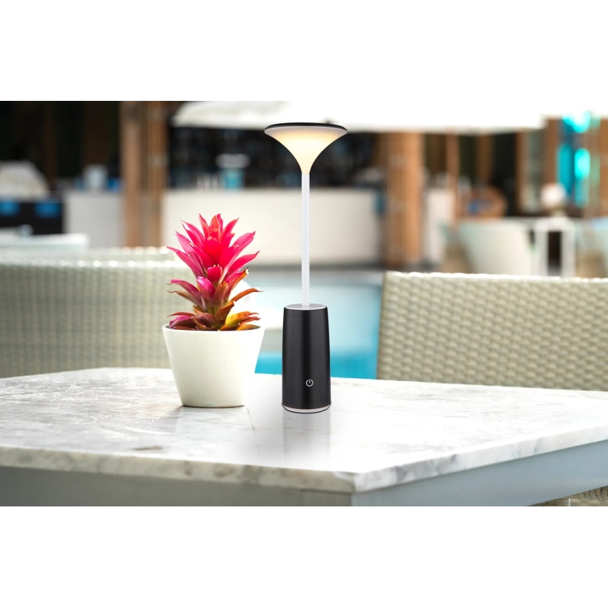 Globo - LED Dimmable rechargeable touch table lamp LED/1,2W/3,7V 3000K 1500mAh black