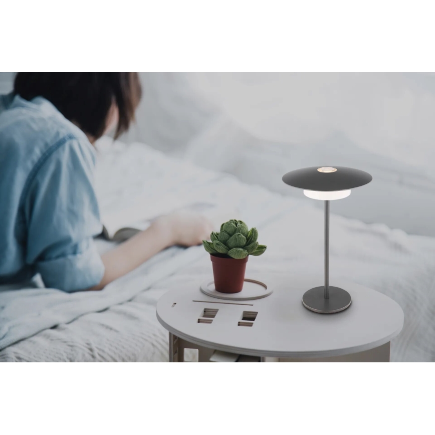 Globo - LED Outdoor rechargeable touch table lamp LED/3W/3,7V 1800/2700/3000K IP44 1800 mAh grey