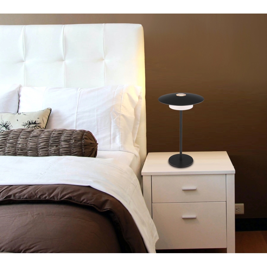 Globo - LED Outdoor rechargeable touch table lamp LED/3W/3,7V 1800/2700/3000K IP44 1800 mAh black