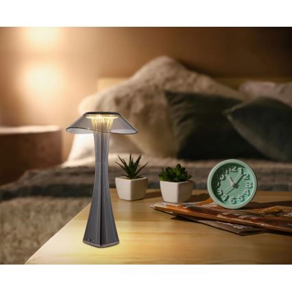 Globo - LED Dimmable rechargeable table lamp LED/2,5W/3,7V 1200mAh 2700K/4500K/6500K black
