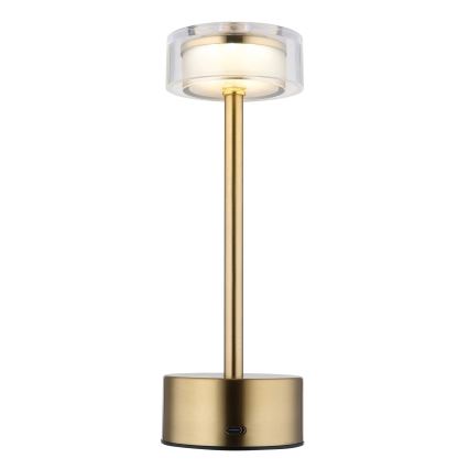 Globo - LED Dimmable rechargeable touch table lamp LED/2,5W/3,7V 2700/4000/6500K 1800mAh brass