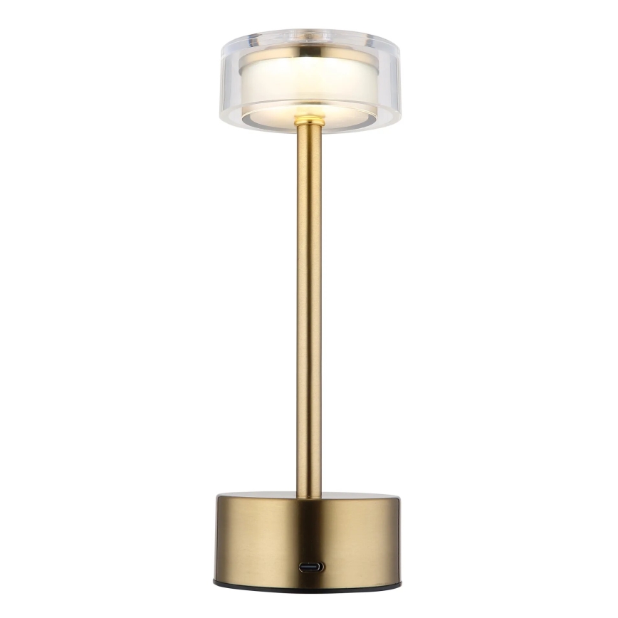 Globo - LED Dimmable rechargeable touch table lamp LED/2,5W/3,7V 2700/4000/6500K 1800mAh brass