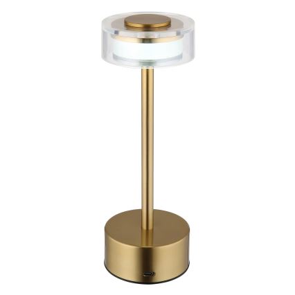 Globo - LED Dimmable rechargeable touch table lamp LED/2,5W/3,7V 2700/4000/6500K 1800mAh brass