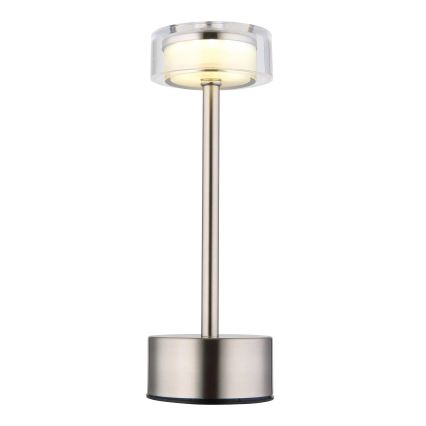 Globo - LED Dimmable rechargeable touch table lamp LED/2,5W/3,7V 2700/4000/6500K 1800mAh matte chrome