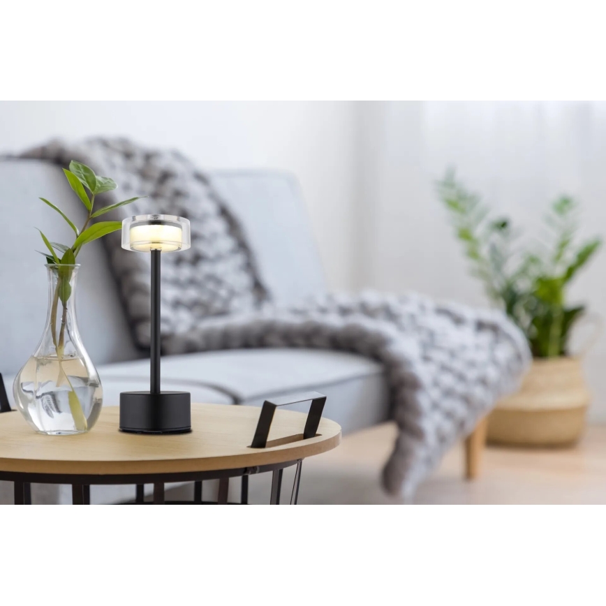 Globo - LED Dimmable rechargeable touch table lamp LED/2,5W/3,7V 2700/4000/6500K 1800mAh black
