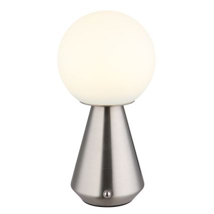 Globo - LED Dimmable touch outdoor table lamp LED/1,5W/5V 3000/4500/6500K 1800 mAh IP41 matte chrome
