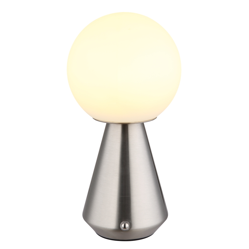Globo - LED Dimmable touch outdoor table lamp LED/1,5W/5V 3000/4500/6500K 1800 mAh IP41 matte chrome