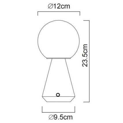 Globo - LED Dimmable touch outdoor table lamp LED/1,5W/5V 3000/4500/6500K 1800 mAh IP41 matte chrome