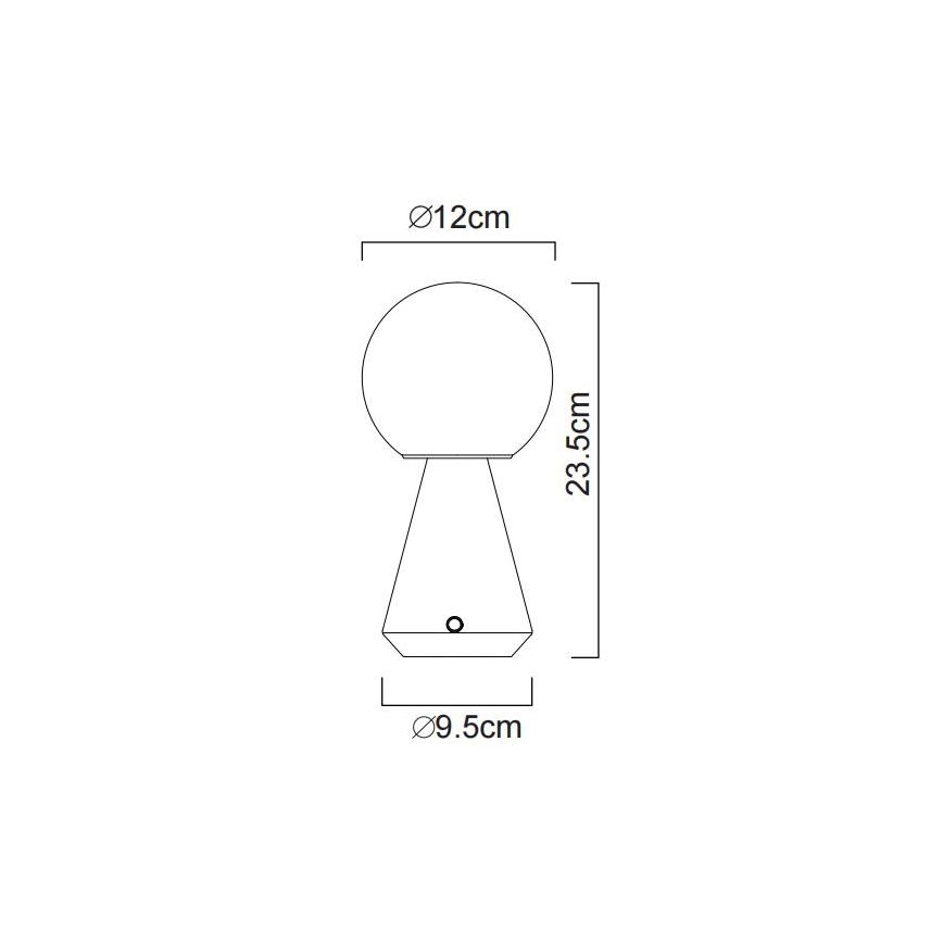 Globo - LED Dimmable touch outdoor table lamp LED/1,5W/5V 3000/4500/6500K 1800 mAh IP41 matte chrome