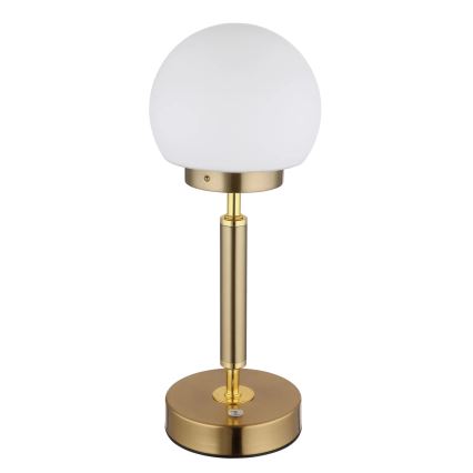 Globo - LED Dimmable rechargeable touch table lamp LED/2,5W/5V 1800mAh 2700/4000/6500K brass