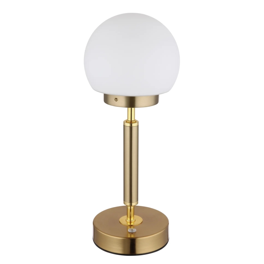 Globo - LED Dimmable rechargeable touch table lamp LED/2,5W/5V 1800mAh 2700/4000/6500K brass