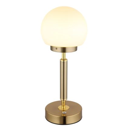 Globo - LED Dimmable rechargeable touch table lamp LED/2,5W/5V 1800mAh 2700/4000/6500K brass