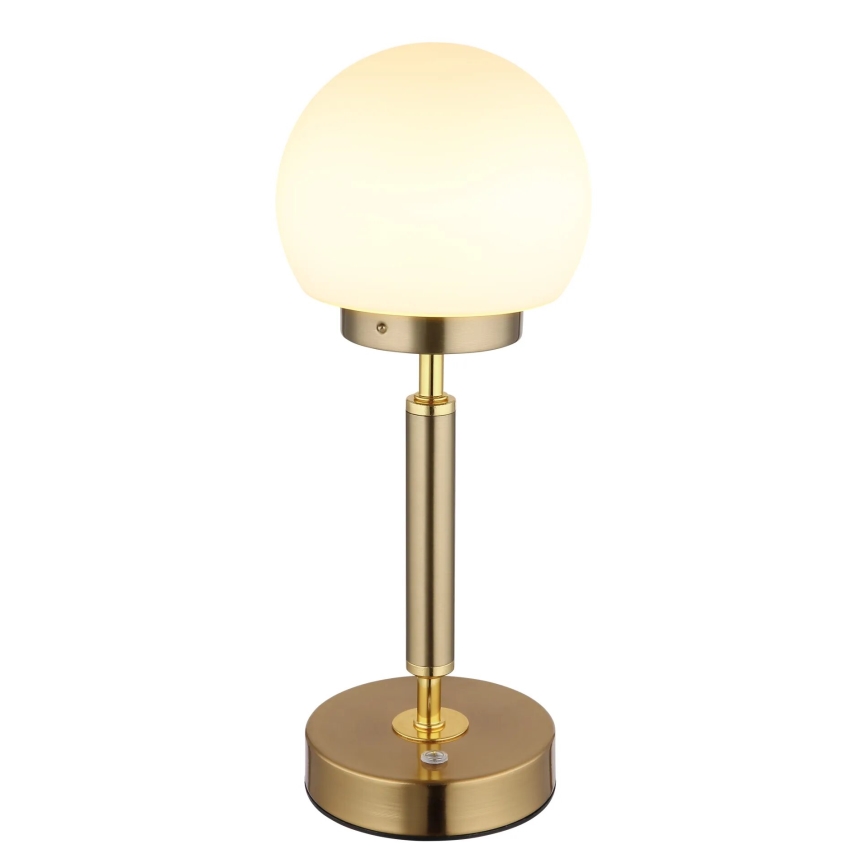Globo - LED Dimmable rechargeable touch table lamp LED/2,5W/5V 1800mAh 2700/4000/6500K brass